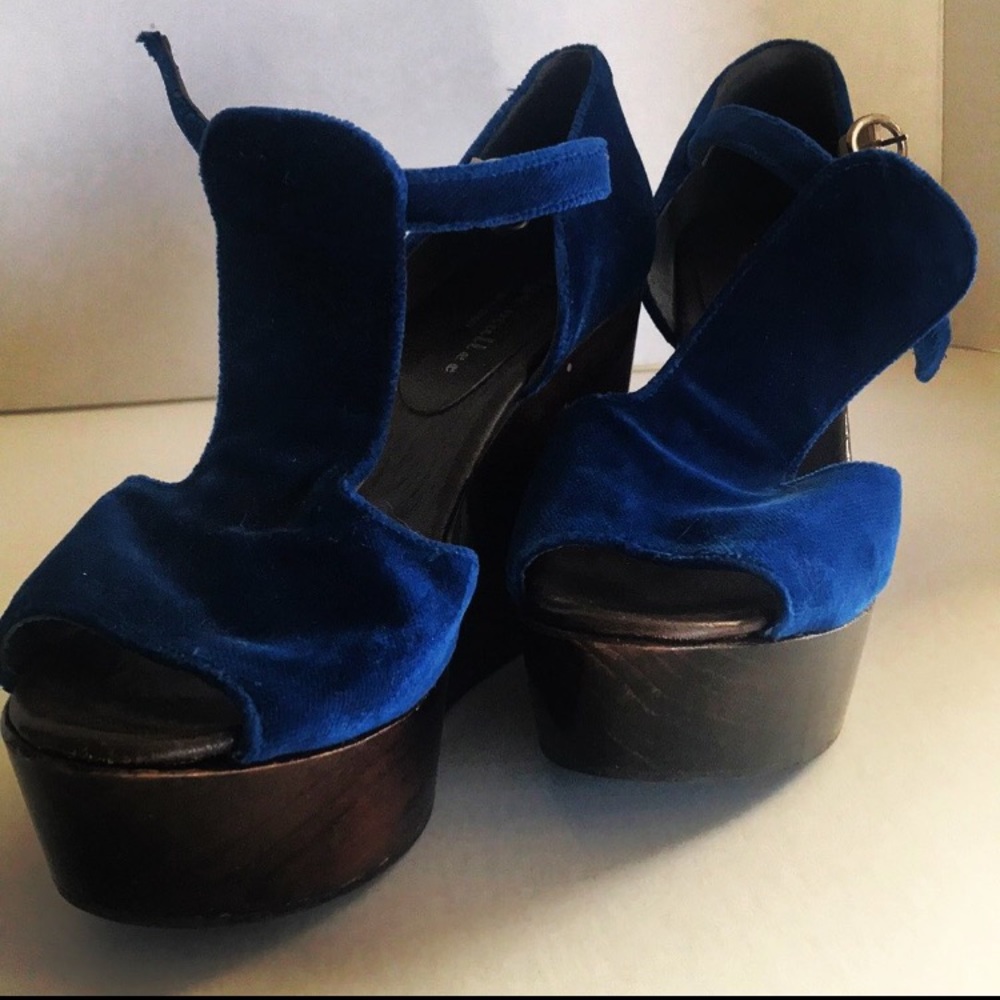 Stunning Royal Blue Velour Sandals.